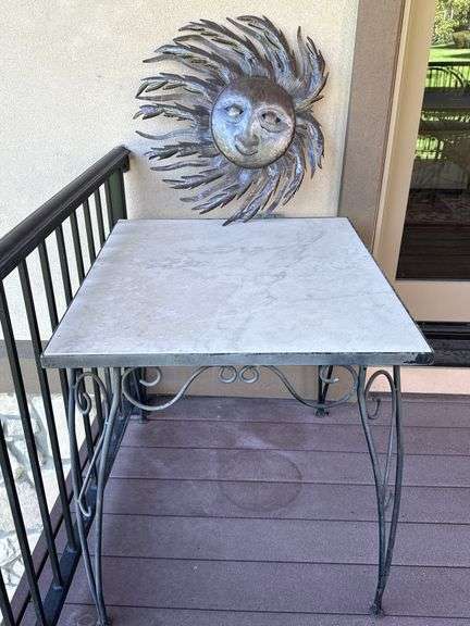 Metal, Stone Table, Metal Wall Hanging