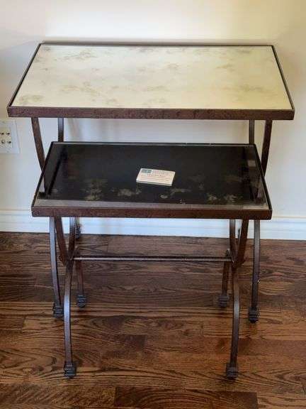 Mirror, Metal, Nesting Tables