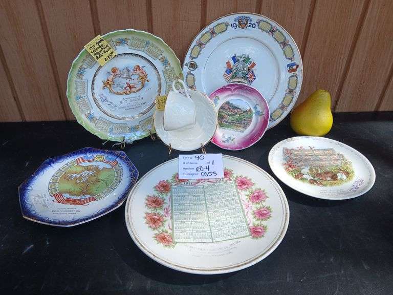Antique Calendar  Advertising Plates, Cup Saucer