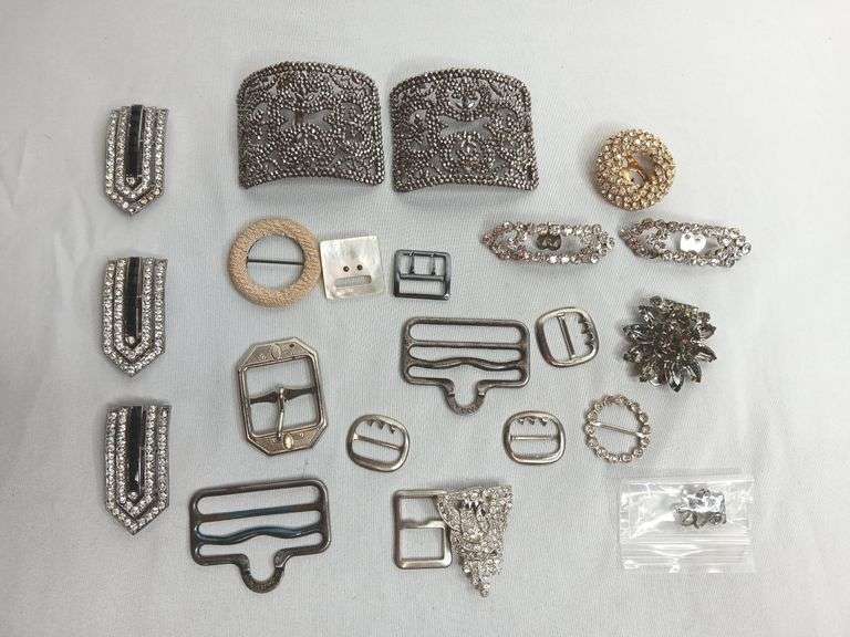 Vintage Rhinestone Dress Clips and Buckles