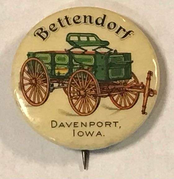 Bettendorf Farm Wagon - Davenport, Iowa - Advertising Celluloid Pin Back Button
