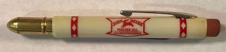 Moore Implement Co. - Marlow, Oklahoma - Rare Red John Deere Bullet Pencil