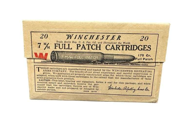 Winchester 7mm Full Patch Cartridges Two Piece Box