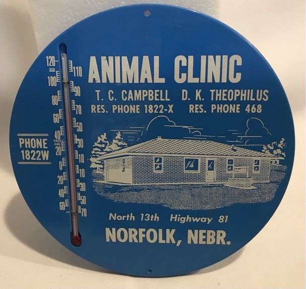 Norfolk Animal Clinic - Campbell & Theophilus - Advertising Thermometer