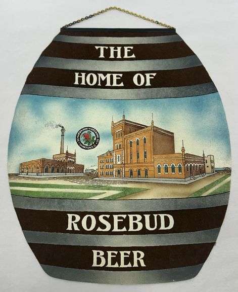 Rosebud Beer - Schwenk-Barth Brewing Co. Yankton, South Dakota Felt Advertising Sign