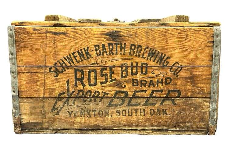 Schwenk-Barth Brewing Co Rose Bud Brand - Export Beer - Wooden Box - Yankton, SD