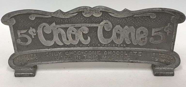 5 Cent Choc-Cone Chocolate Soda Fountain Counter Top Sign