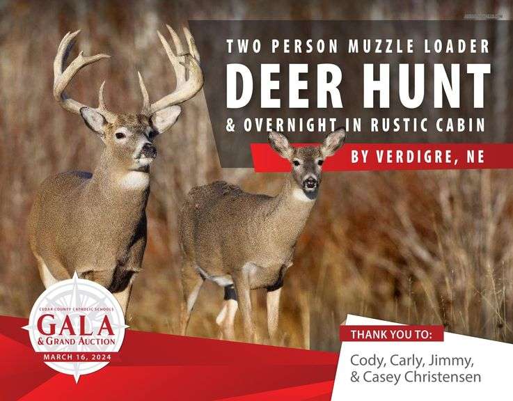 2 Muzzle Loader Deer Hunt & Overnight in Rustic Cabin in Verdigre, NE