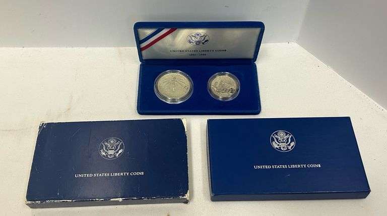 1986-S US Proof Liberty Coin Set - Silver Dollar & Clad Half Dollar
