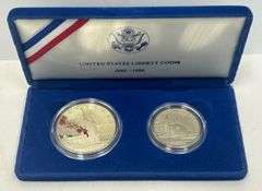 1986-S US Proof Liberty Coin Set - Silver Dollar & Clad Half Dollar