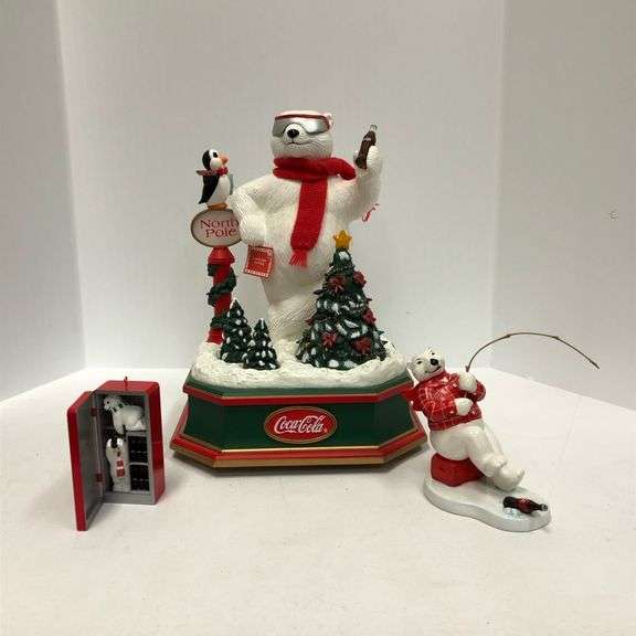 Coca-Cola Polar Bear Music Box & Fishing Polar Bear