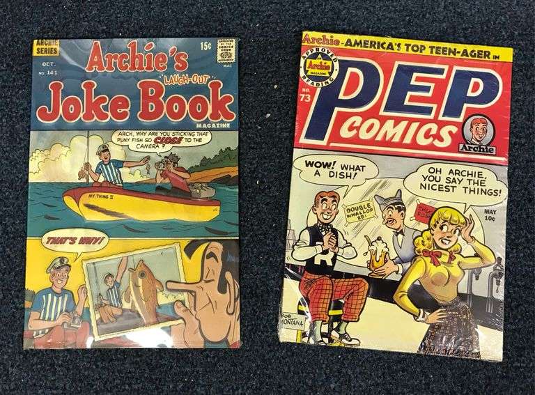 (2) Pep Comics & Archies Joke Book - Metal Signs