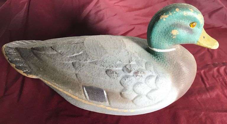 OLD PRESSED FIBER DUCK DECOY-MADE IN ST. LOUIS MO——BEAUTIFUL CONDITION