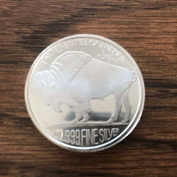 BRILLIANT “INDIAN HEAD/BUFFALO” .999 SILVER ROUND—BEAUTIFUL