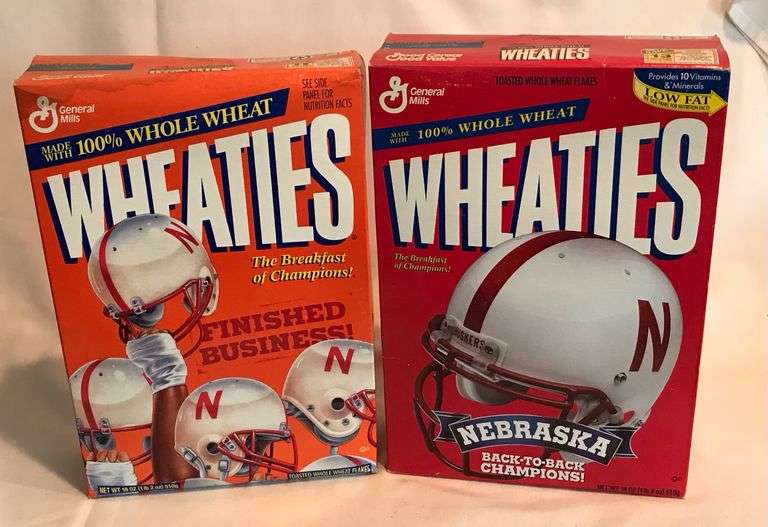 1995 & 1996 - Nebraska Cornhuskers Wheaties Breakfast Cereal Boxes