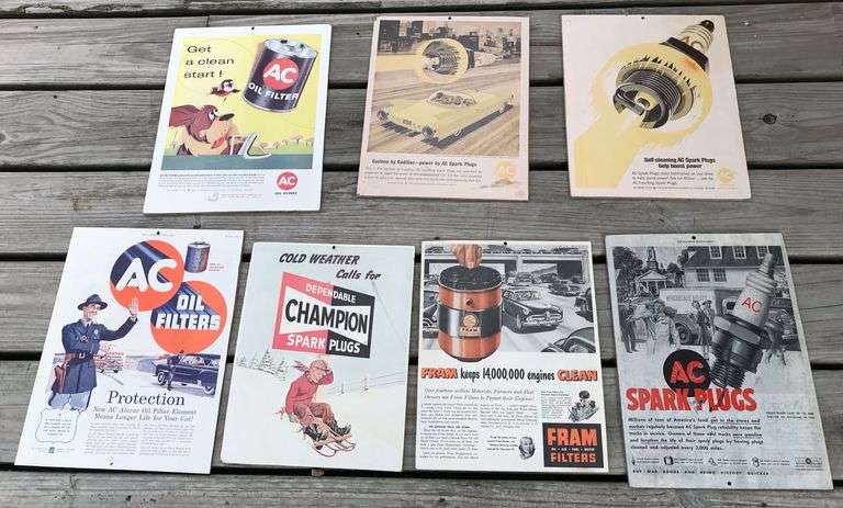 Vintage AC Spark Plug & Air Filters & Champion Spark Plug - Magazine Ads