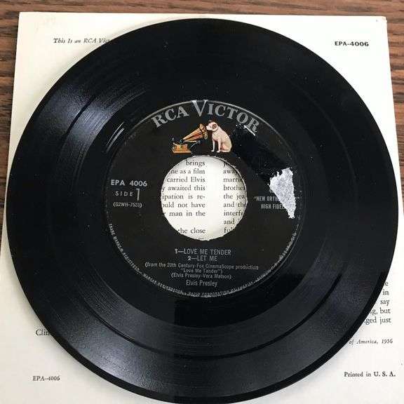 OLD 45 RMP RECORD “LOVE ME TENDER” BY ELVIS PRESLEY-FAIRLY NICE SLEEVE AND RECORD