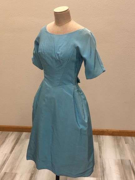1950s Turqoise Cocktail Dress