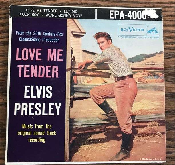 OLD 45 RMP RECORD “LOVE ME TENDER” BY ELVIS PRESLEY-FAIRLY NICE SLEEVE AND RECORD