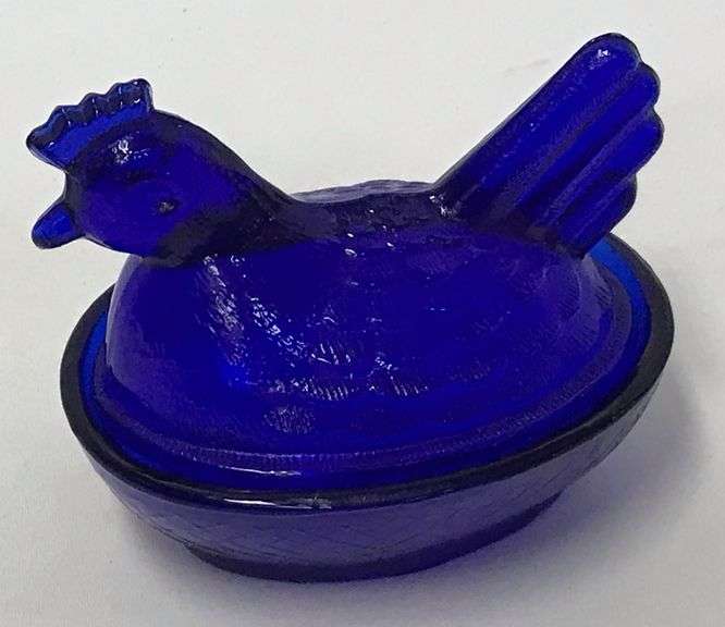 Vintage Blue Hen On Nest