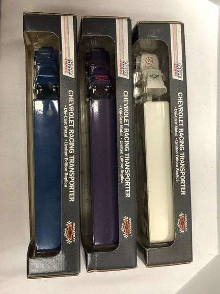 Group of 3 Chevy Racing Transport Model Trucks