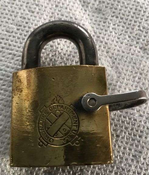 OLD CORBIN PADLOCK WITH “ORDANCE DEPARTMENT” (MILITARY ?)