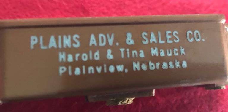 OLD HARD PLASTIC AUTO “DASH TRAY” WITH PLAINVIEW NEBRASKA ADVERTISING
