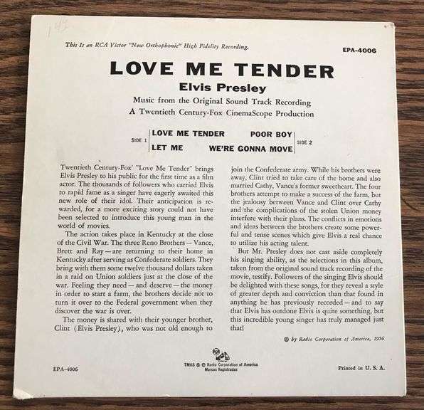 OLD 45 RMP RECORD “LOVE ME TENDER” BY ELVIS PRESLEY-FAIRLY NICE SLEEVE AND RECORD