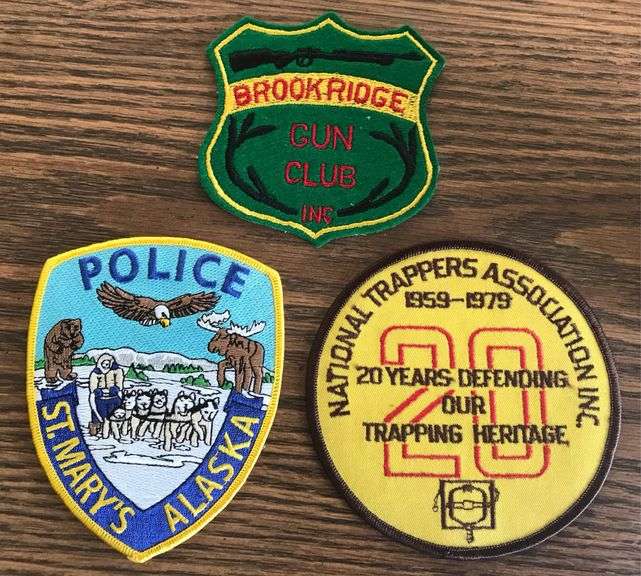 3 LARGE OLD CLOTH PATCHES-NICE COLLECTIBLE TYPE