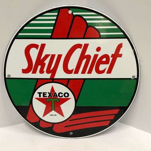 Porcelain Texaco Sky Chief Sign