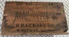 ANTIQUE PINE SHIPPING BOX “GURNEY QUALITY” SHOE NAILS-ODD & EARLY