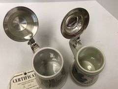 Lot of 2 Lidded Beer Steins