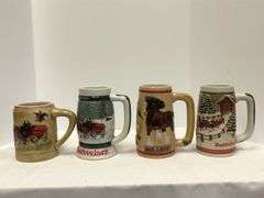 Lot of 4 Budweiser Beer Steins