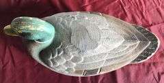 OLD PRESSED FIBER DUCK DECOY-MADE IN ST. LOUIS MO——BEAUTIFUL CONDITION