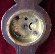 OLD WOOD WALL CLOCK IN AN ART NOUVEAU STYLE-QUITE ODD - 14 INCHES TALL