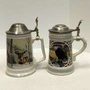 Lot of 2 Lidded Beer Steins
