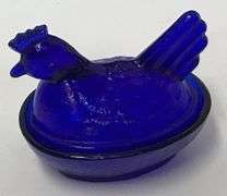 Vintage Blue Hen On Nest