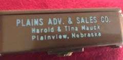 OLD HARD PLASTIC AUTO “DASH TRAY” WITH PLAINVIEW NEBRASKA ADVERTISING