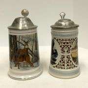 Lot of 2 Lidded Beer Steins