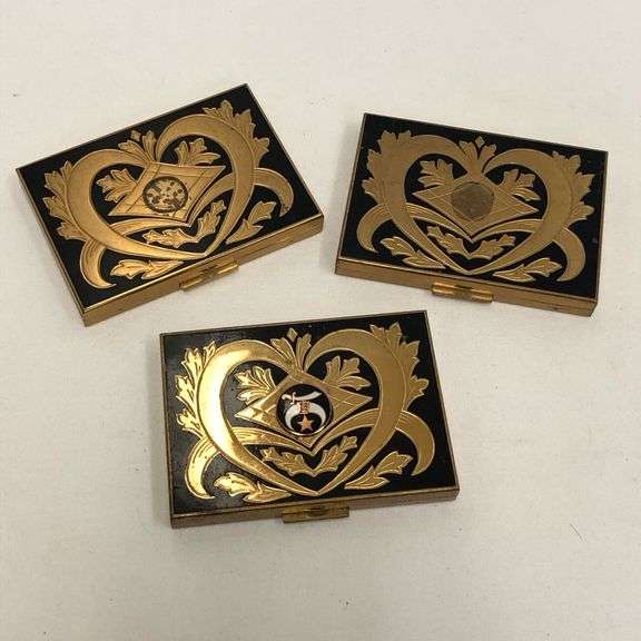 Brass Shriner Powder Compacts