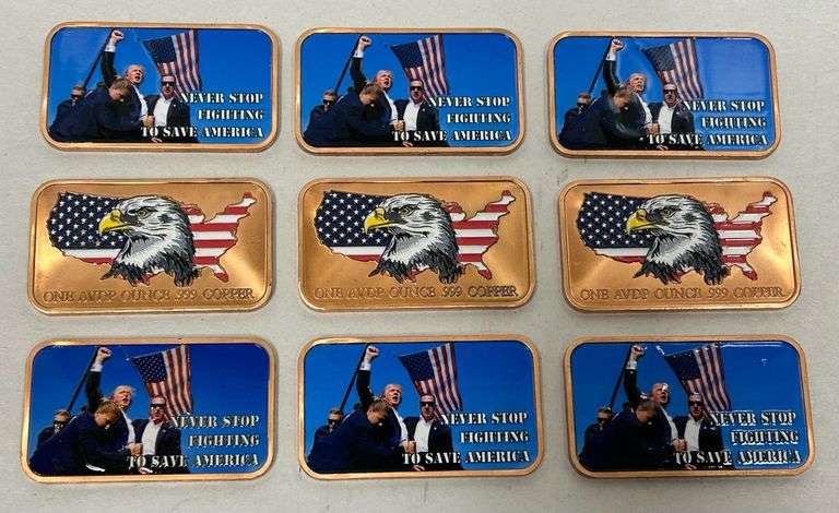 (9x) Trump 1 Oz Copper Bars