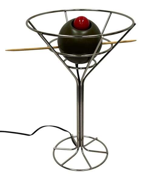 Vintage 1993 David Krys Martini Olive Lamp - 14.5 Inches Tall - Needs Bulb