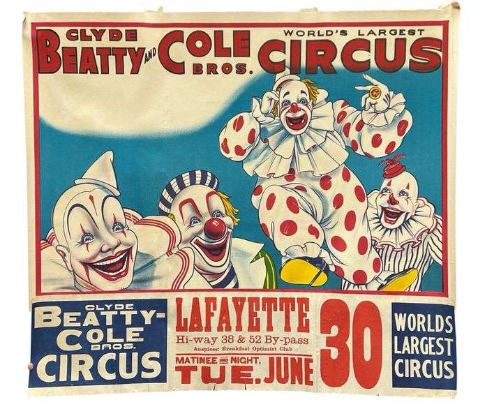 Clyde Beatty & Cole Bros Circus Poster