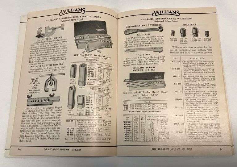 Williams Tools of the Industry Catalog No. 503 Late 1950’s Catalog