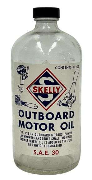 Skelly Outboard Motor Oil Glass Container