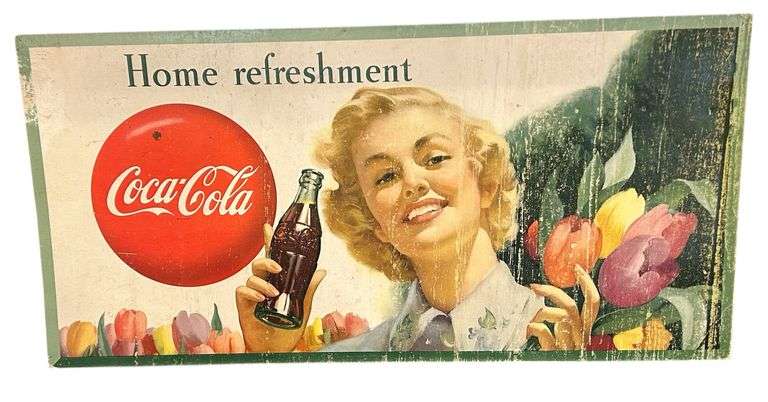 Large Coca Cola “Home Refreshment” Advertising Poster