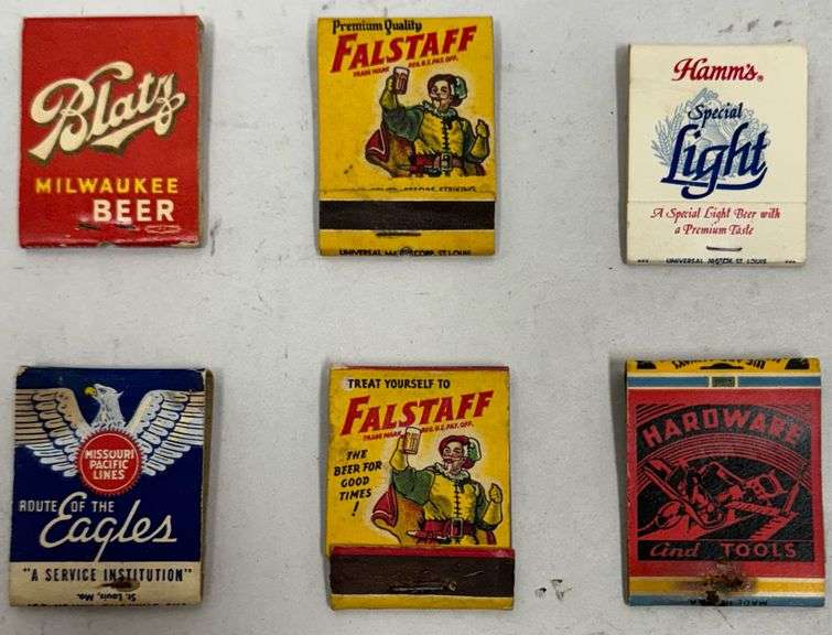 Group of Various Advertising Beer Match Books - Hamms, Falstaff, and More