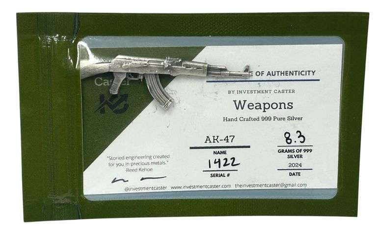 2024 Investment Caster AK-47 Silver Bar - 8.3 Grams