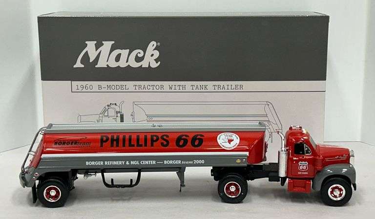 Mack 1960-B Model Tractor with Tanker "Phillips 66" - First Gear 1/34 Scale