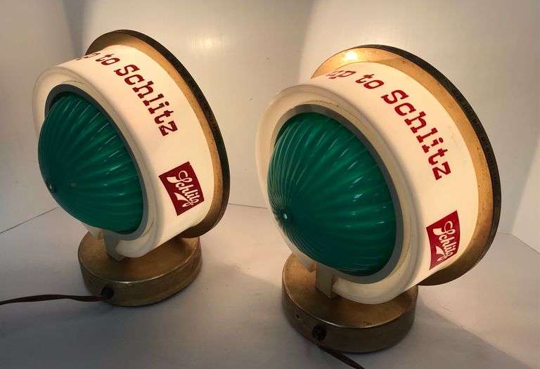 (2) “Move Up To Schlitz” Lighted Advertising Signs
